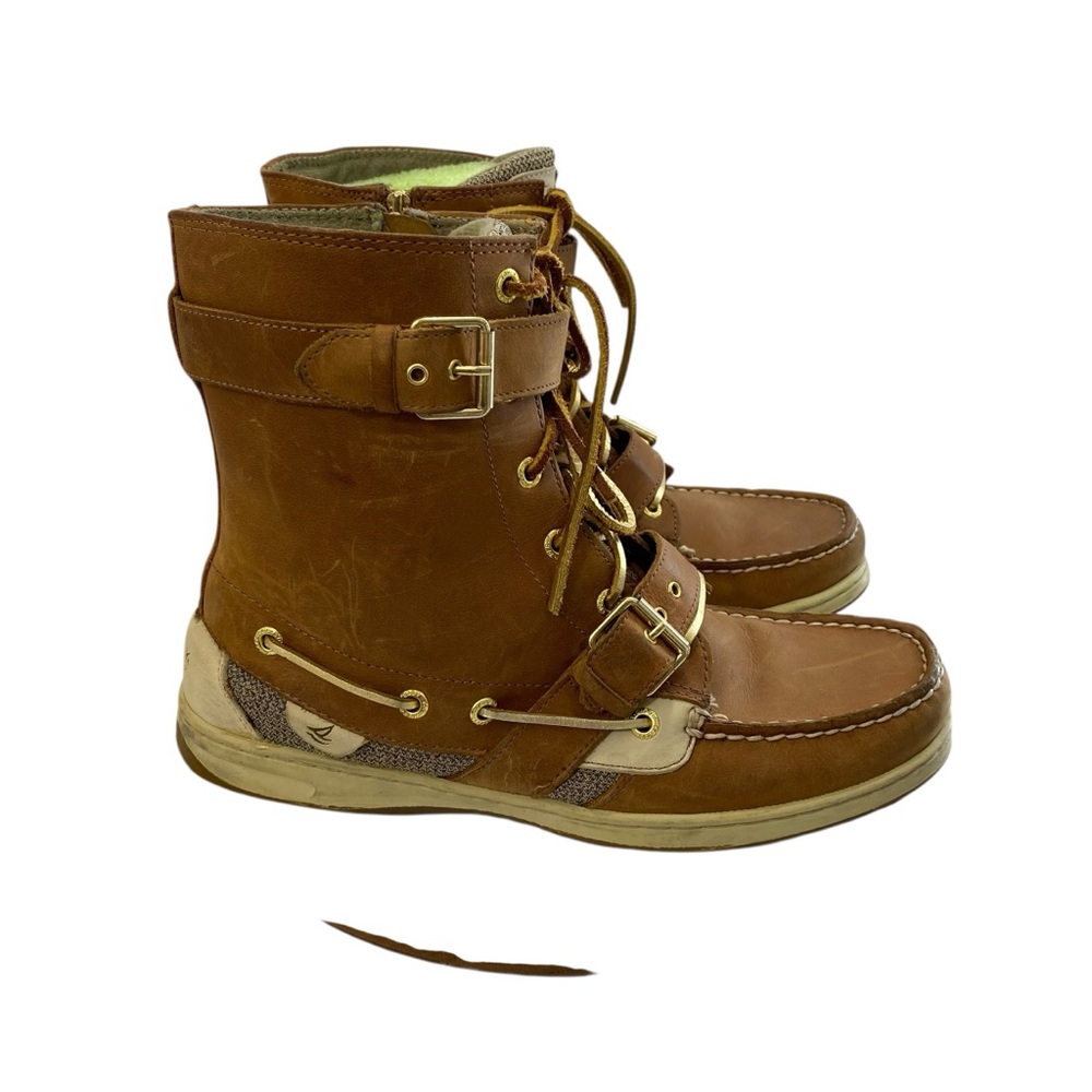 Sperry Top Sider Leather Huntley Sahara Boots Booties 10M tan Camel Leather